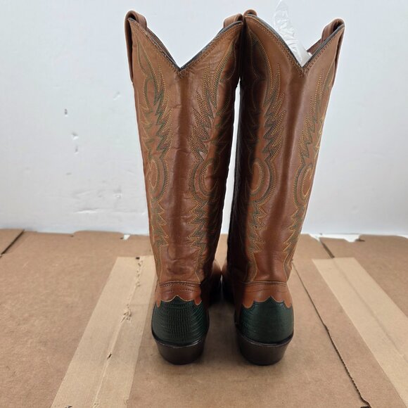 Dan Post Womens Western Exotic Lizard Reptile Caped Tipped Cowboy Boots 7.5 - Picture 3 of 13